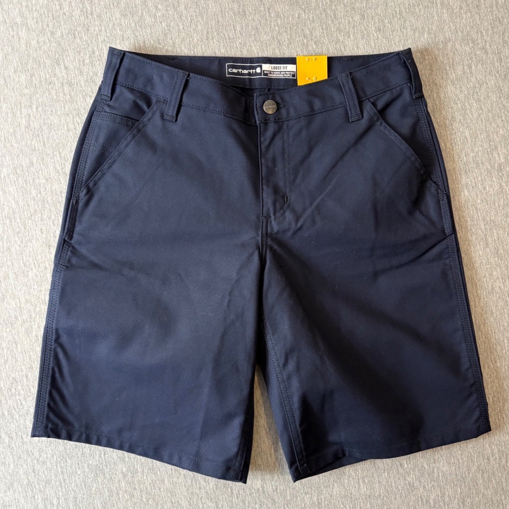 Carhartt Rugged Professional Series Shorts Navy Blue Loose Fit